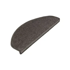 Floordirekt Marchettes d'escalier Dynasty Velours, antidérapantes, Anthracite, Semi-Circulaire, 23,5 x 65 cm -- Accessoire D'Escalier