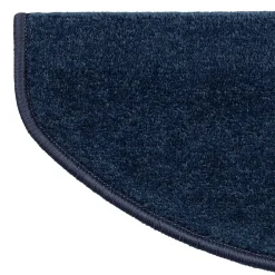 Floordirekt Marchettes d'escalier Dynasty Velours, antidérapantes, Bleu, Semi-Circulaire, 23,5 x 65 cm -- Accessoire D'Escalier
