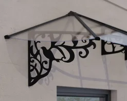 Canopia by Palram Auvent Et Marquise<Marquise de porte Lily 88 x 473 cm Noire en Acrylique et aluminium