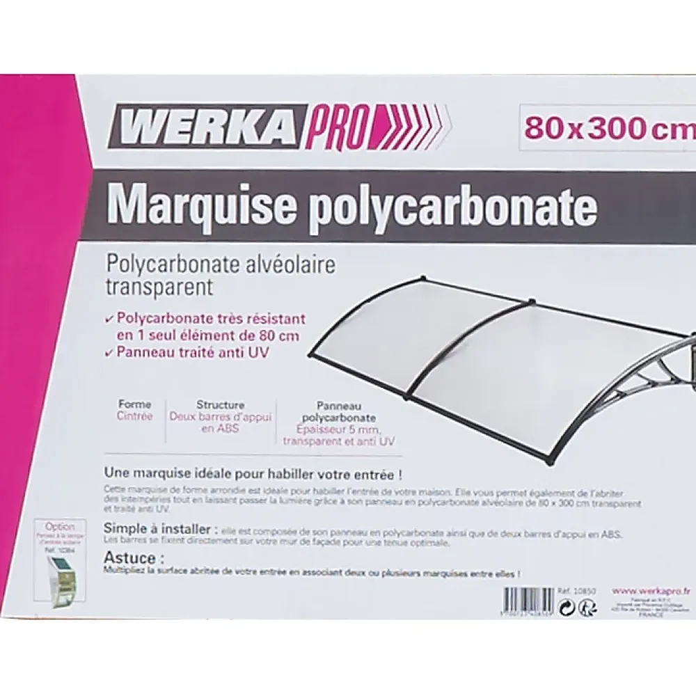 Werka Pro Auvent Et Marquise<Marquise en polycarbonate 2 panneaux