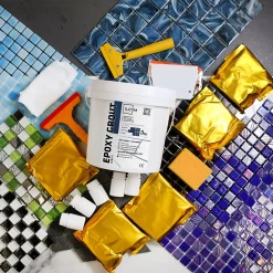 Ilcom Joint Carrelage Sol<Mastic époxy bi-composant pour le remplissage des joints - Bleu cobalt - 3Kg