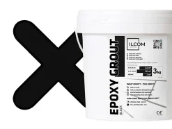 Ilcom Mastic époxy bi-composant pour le remplissage des joints - Noir - 3Kg- Joint Carrelage Sol