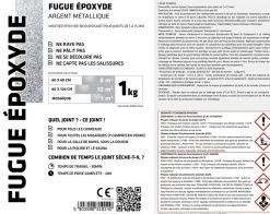 Ilcom Mastic époxy bi-composant pour le remplissage des joints - Agent métallique - 1Kg- Joint Carrelage Sol