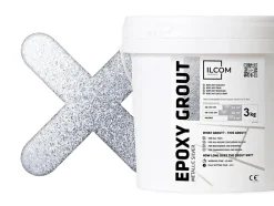 Ilcom Mastic époxy bi-composant pour le remplissage des joints - Agent métallique - 3Kg- Joint Carrelage Sol