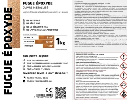 Ilcom Mastic époxy bi-composant pour le remplissage des joints - Cuivre métallique - 1Kg- Joint Carrelage Sol