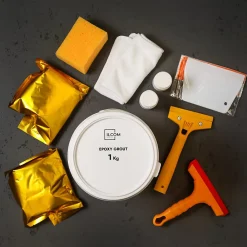 Ilcom Mastic époxy bi-composant pour le remplissage des joints - Anthracite - 1Kg- Joint Carrelage Sol