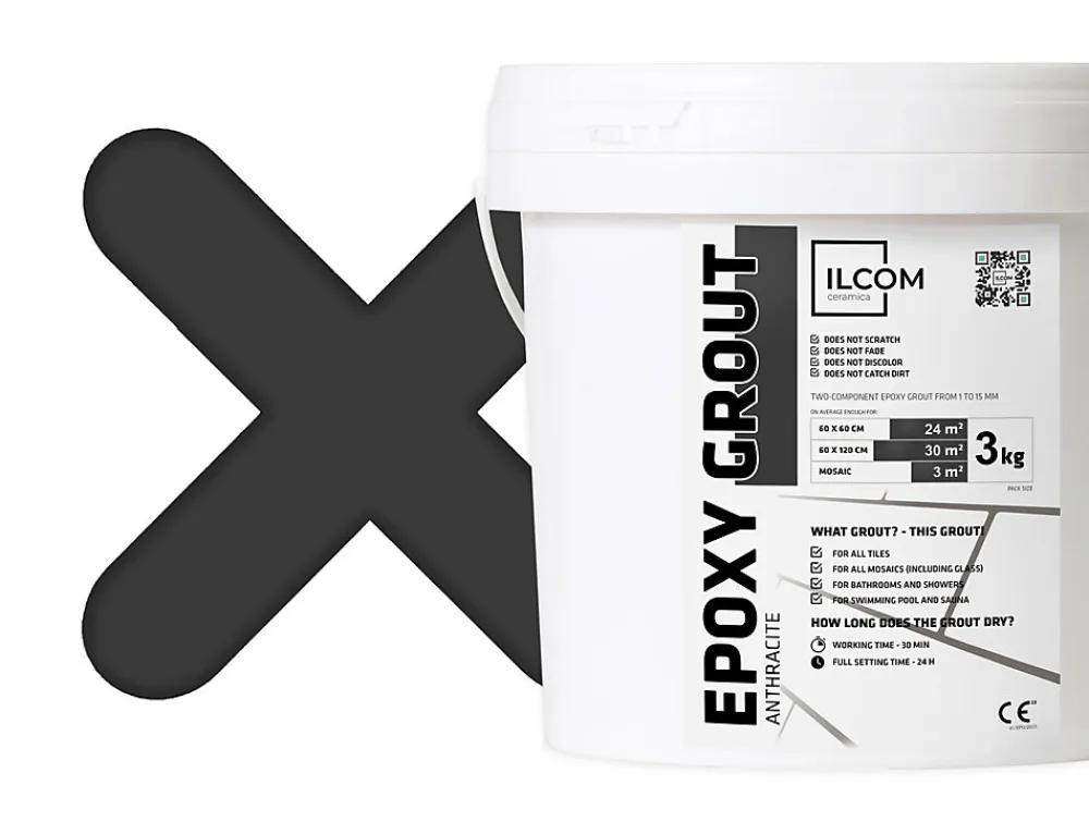 Ilcom Joint Carrelage Sol<Mastic époxy bi-composant pour le remplissage des joints - Anthracite - 3Kg