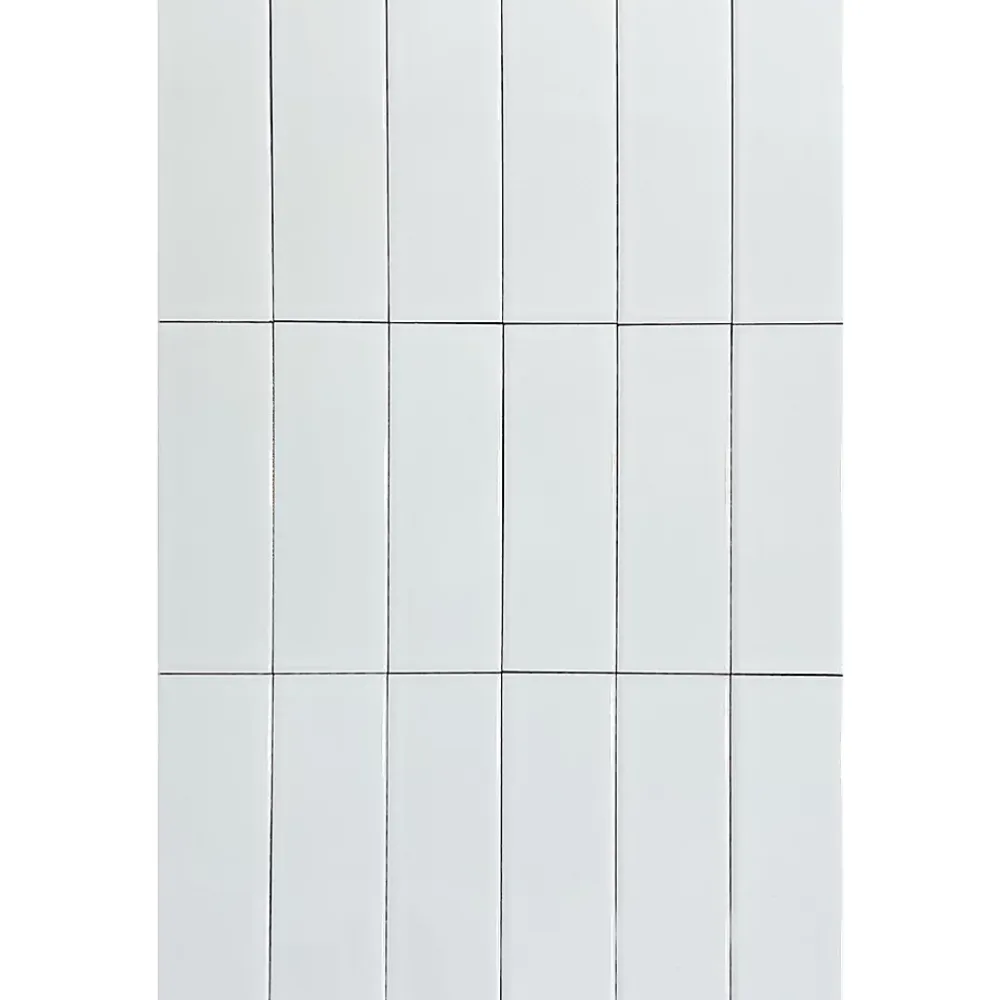 Lux Mosaic Mini Brick Ikon Lisse White Série Revêtement Porcelaine Premium 5x15cm- Carrelage Mural Pour Pièce À Vivre|Carrelage Mural Uni
