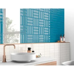 Lux Mosaic Carrelage Mural Uni|Carrelage Mural Pour Wc<Mini Brick Ikon Pillow Blue Série Revêtement Porcelaine Premium 5x15cm
