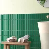 Lux Mosaic Carrelage Mural Uni|Carrelage Mural Pour Cuisine<Mini Brick Ikon Pillow Green Série Revêtement Porcelaine Premium 5x15cm