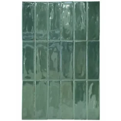 Lux Mosaic Carrelage Mural Pour Pièce À Vivre|Carrelage Mural Pour Cuisine<Mini Brick Série Calpe Green Porcelaine Premium 5x15cm.