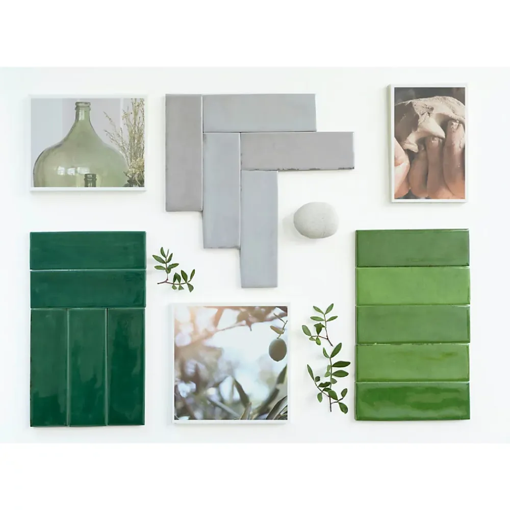 Lux Mosaic Carrelage Mural Pour Pièce À Vivre|Carrelage Mural Pour Cuisine<Mini Brick Série Calpe Green Porcelaine Premium 5x15cm.