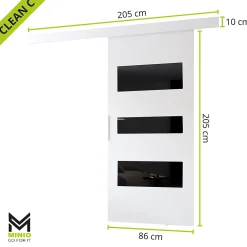 MINIO go for it , porte coulissante CLEAN C 86 cm portes de chambre, Chêne Wotan- Porte Coulissante