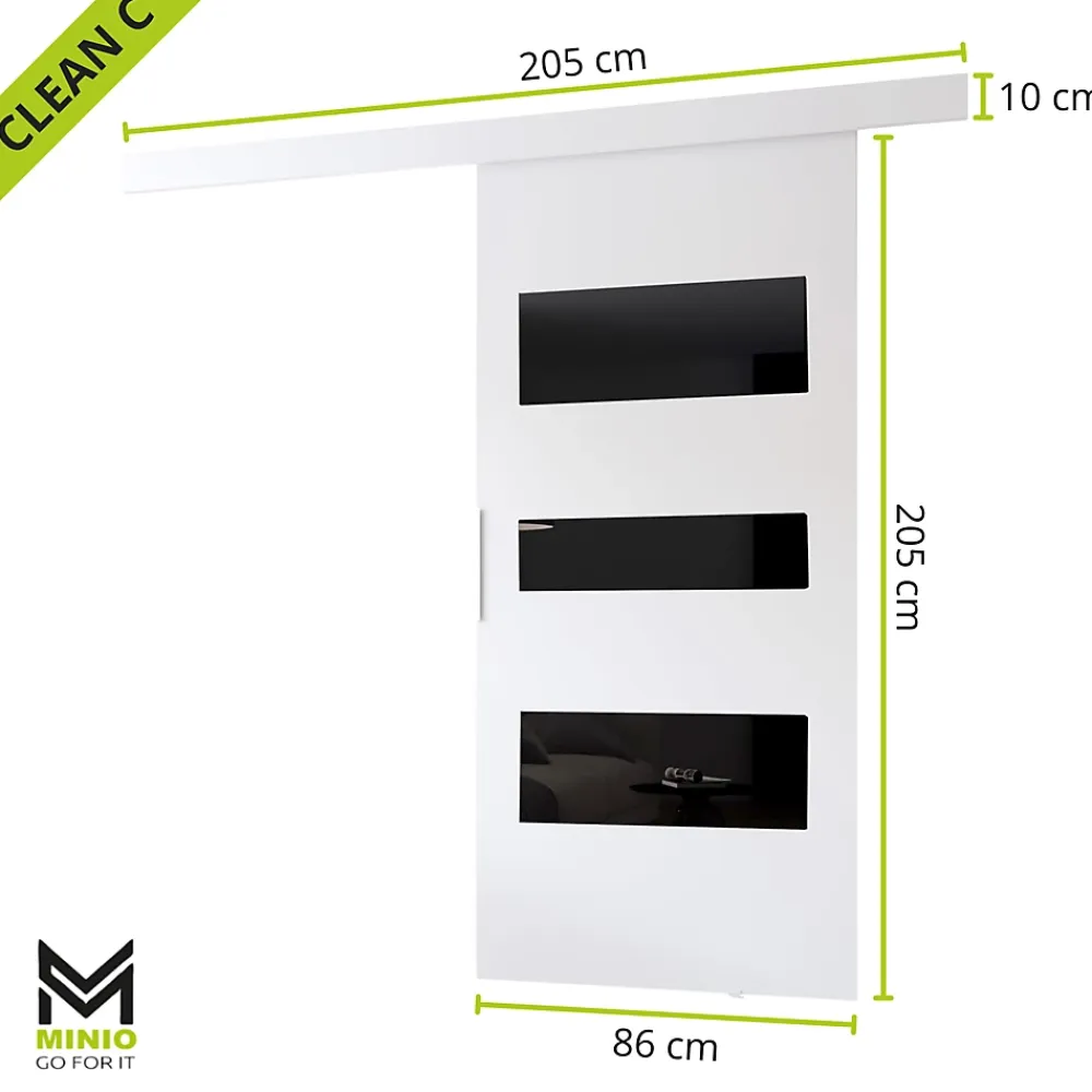 MINIO go for it , porte coulissante CLEAN C 86 cm portes de chambre, Chêne Wotan- Porte Coulissante