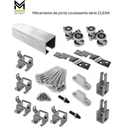 MINIO go for it Porte Coulissante<, porte coulissante CLEAN I 76 cm portes de chambre, avec miroir, Gris