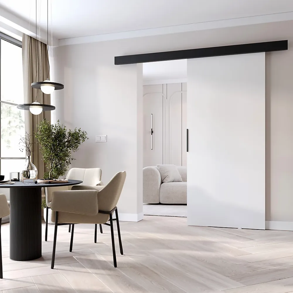 MINIO go for it Porte Coulissante<, porte coulissante PRIM A 96 cm, Poignée noire, Blanc / Noir