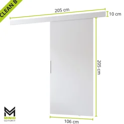 MINIO go for it porte coulissante CLEAN B 106 cm Portes de chambre, Blanc- Porte Coulissante