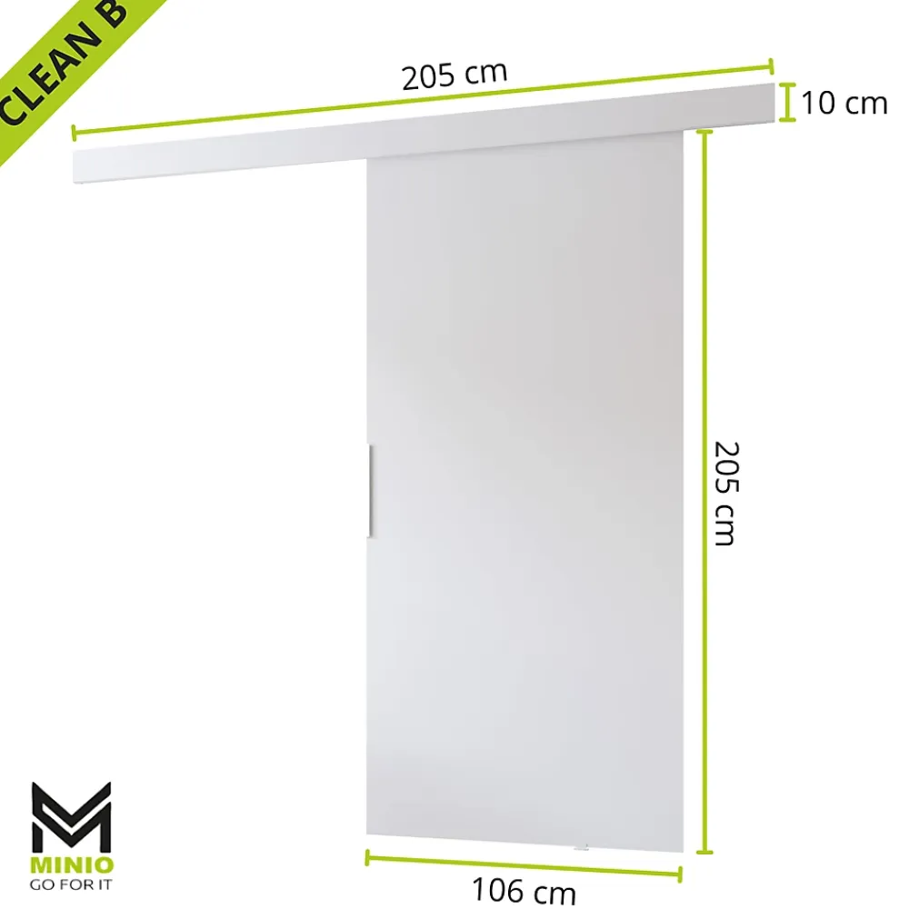 MINIO go for it porte coulissante CLEAN B 106 cm Portes de chambre, Blanc- Porte Coulissante