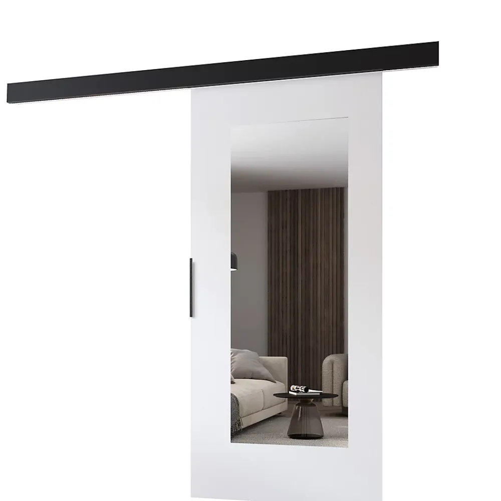 MINIO go for it Porte Coulissante<, porte coulissante PRIM, 106 cm, avec miroir, Blanc / Noir