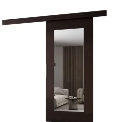 MINIO go for it , porte coulissante CLEAN I 86 cm portes de chambre, avec miroir, wengé- Porte Coulissante