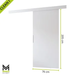 MINIO go for it , porte coulissante CLEAN I 76 cm portes de chambre, avec miroir, Chêne Wotan- Porte Coulissante