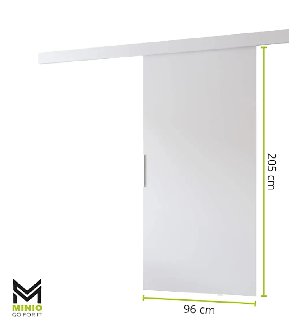 MINIO go for it , porte coulissante PRIM 2K 96 cm, baguette décorative en Noir, poignée de porte en noir, Chêne Wotan / Noir- Porte Coulissante