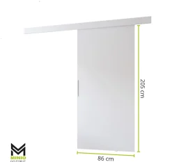 MINIO go for it Porte Coulissante<, porte coulissante PRIM A 86 cm, Poignée noire, Chêne Sonoma / Noir
