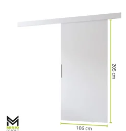 MINIO go for it Porte Coulissante<, porte coulissante PRIM A 106 cm, Poignée noire, Blanc / Noir