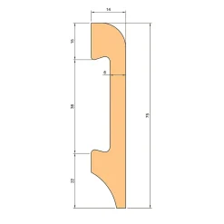 Eternal Parquet 108ML de plinthe BC brossée en EqualWood HI-TEC POLYMERS 75x14mm Noir, Blanc, Aluminium etc. - BLANCHE- Plinthe Bois|Plinthe Bois