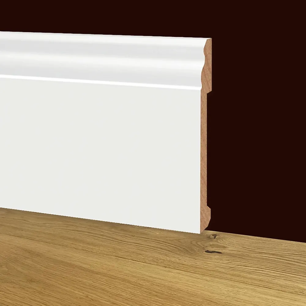 Eternal Parquet Plinthe Bois|Plinthe Bois<100ml de Plinthe DUCALE en EqualWood HI-TEC POLYMERS 170x14x2000mm - BLANC