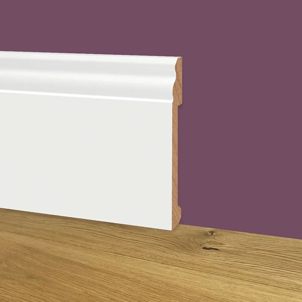 Eternal Parquet Plinthe Bois|Plinthe Bois<100ml de Plinthe DUCALE en EqualWood HI-TEC POLYMERS 170x14x2000mm - BLANC