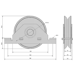Slid’Up By Mantion Accesoire Pour Volet<Monture à support intérieur pour portail coulissant - Galet 120 mm à gorge en V 21 mm - 225 kg