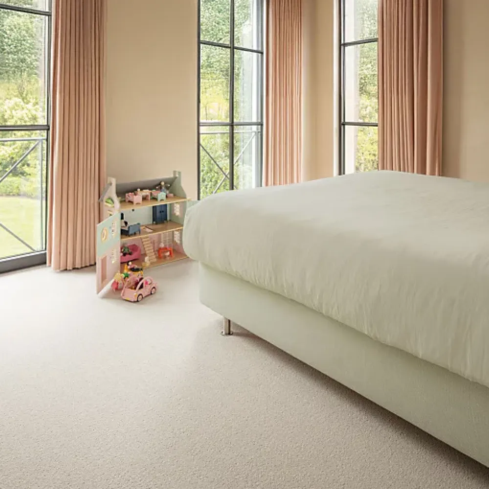 Décoweb Moquette pure laine vierge bouclée - Mallow - Nude - Rouleau de 4m x 13m- Moquette|Moquette
