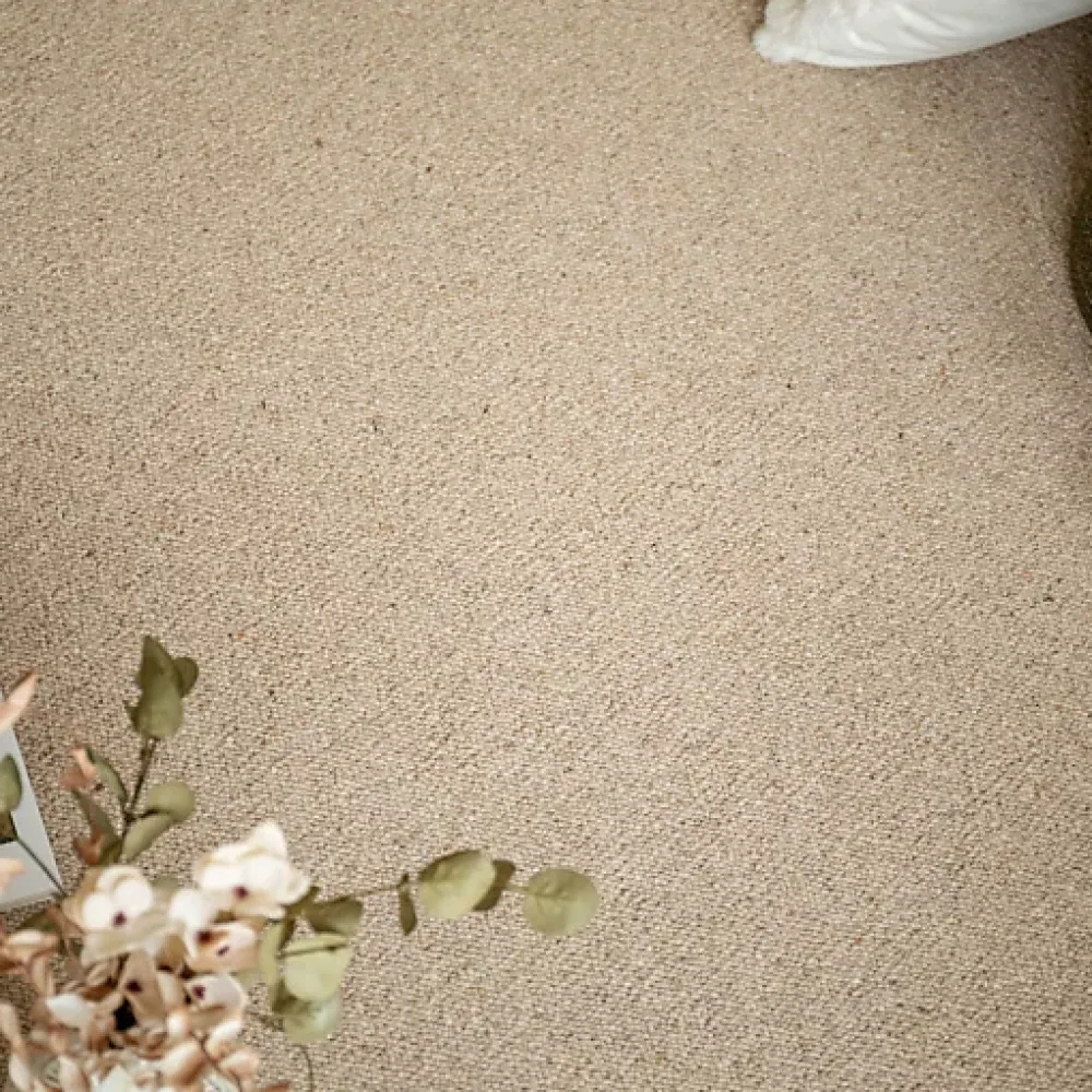 Décoweb Moquette|Moquette<Moquette pure laine vierge bouclée - Mallow - Beige - Rouleau de 4m x 1m