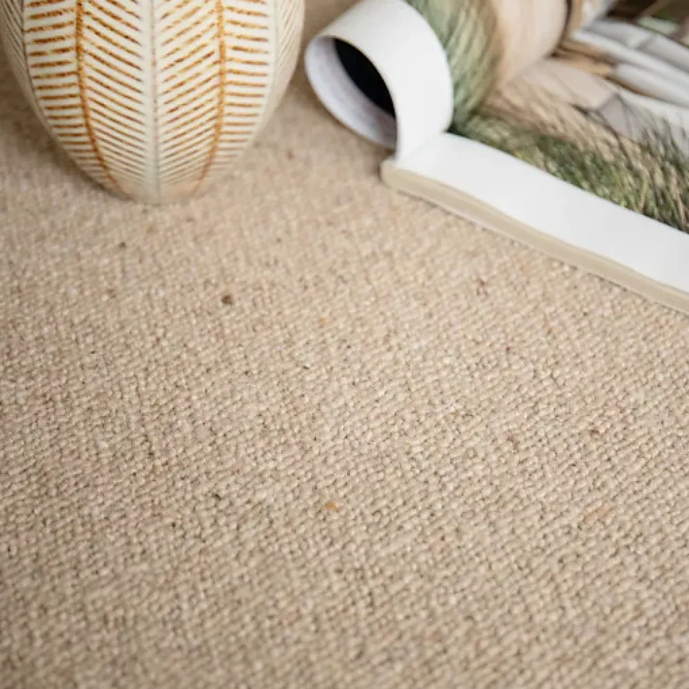 Décoweb Moquette|Moquette<Moquette pure laine vierge bouclée - Mallow - Beige - Rouleau de 4m x 1m