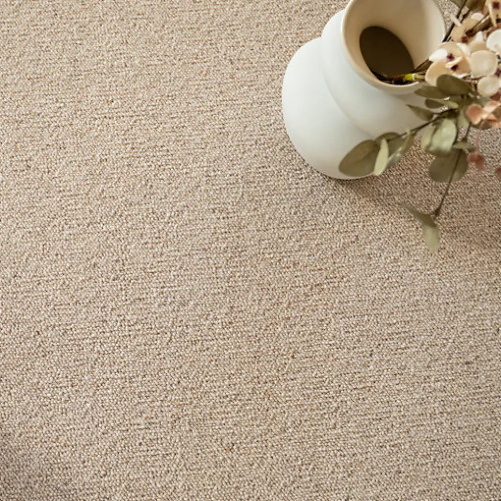 Décoweb Moquette|Moquette<Moquette pure laine vierge bouclée - Mallow - Beige - Rouleau de 4m x 1m