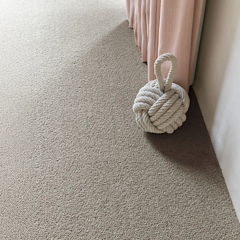 Décoweb Moquette pure laine vierge bouclée - Mallow - Grège - Rouleau de 4m x 4m- Moquette|Moquette
