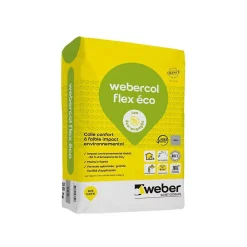Weber Mortier - colle déformable pour carrelage (C2 et S1) COL FLEX ECO - Sac de 25 Kg - BLANC- Colle Carrelage Sol