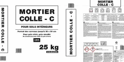 Colle Carrelage Sol<Mortier colle C pour sols intérieurs gris 25 kg
