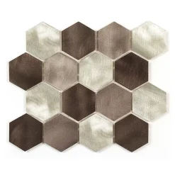 Mat Inter Mosaïque Pour Wc|Mosaïque Pour Pièce À Vivre<Mosaique aluminium Mercure argent L. 26 x l. 30 cm