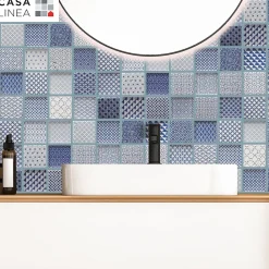 Casa Linéa MOSAIQUE ARGOS BLEU 1 PLAQUE 30 x 30 CM CASA LINEA- Mosaïque Pour Wc|Mosaïque