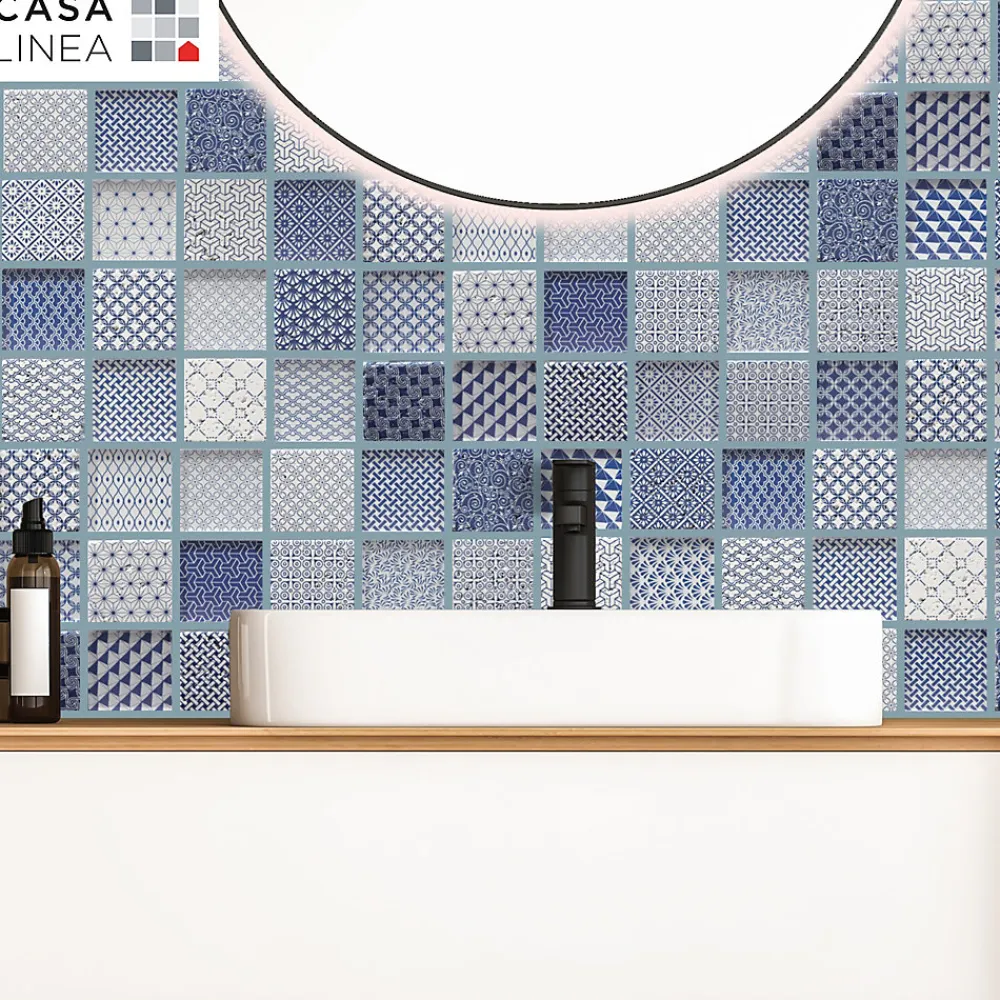 Casa Linéa MOSAIQUE ARGOS BLEU 1 PLAQUE 30 x 30 CM CASA LINEA- Mosaïque Pour Wc|Mosaïque
