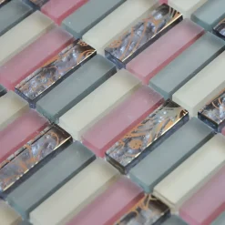 Casa Linéa MOSAIQUE CONTEMPORAINS BARRETTE MAUVE 1 PLAQUE 30,5 x 30,5 CM CASA LINEA- Mosaïque Pour Salle De Bains|Mosaïque Pour Pièce À Vivre