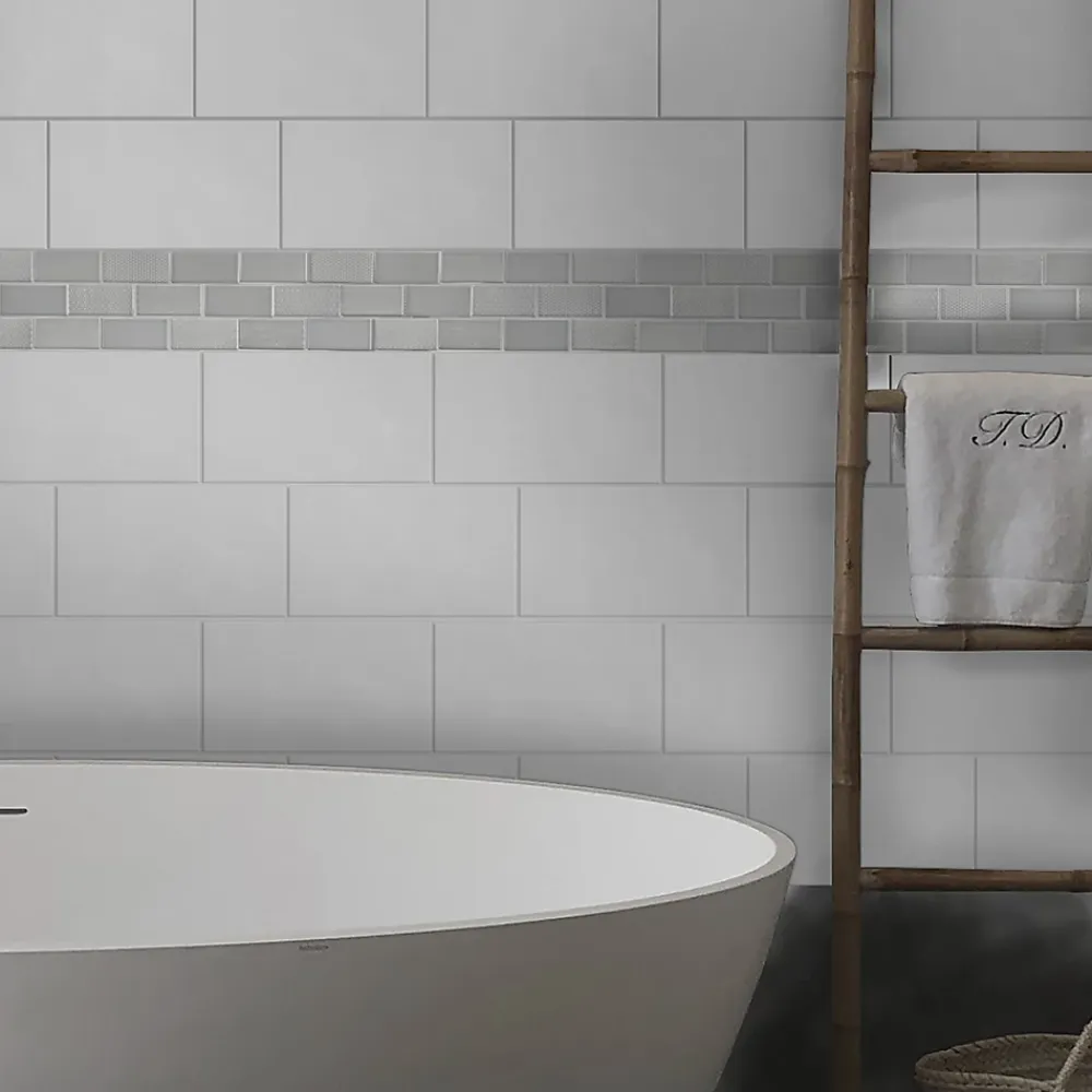 Mat Inter Mosaique céramique Hematite gris L. 28.1 x l. 33.6 cm- Mosaïque Pour Douche|Mosaïque Pour Salle De Bains