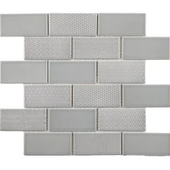 Mat Inter Mosaique céramique Hematite gris L. 28.1 x l. 33.6 cm- Mosaïque Pour Douche|Mosaïque Pour Salle De Bains