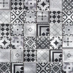 Carrelage Signature Mosaique d'aluminium brosse 4.8X4.8 cm Decor Patchwork Contemporain - vendu par plaque de 30 X 30 cm -- Mosaïque Pour Wc|Mosaïque Pour Salle De Bains