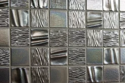 Carrelage Signature Mosaïque Pour Pièce À Vivre<Mosaique de Ceramique 4,7 X 4,7 Cm Noire Relief Vague - vendu par plaque de 30X30 cm -