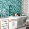 Carrelage Signature Mosaïque Pour Salle De Bains|Mosaïque<Mosaique de ceramique Hexagone Turquoise - vendu par plaque de 29,4X25,5 Cm -