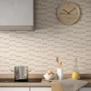 Carrelage Signature Mosaïque Pour Pièce À Vivre|Mosaïque Pour Wc<Mosaique de Marbre Poli Beige Décor Lettre Or 2.3X9.8 cm - vendu par plaque de 30X30 cm -