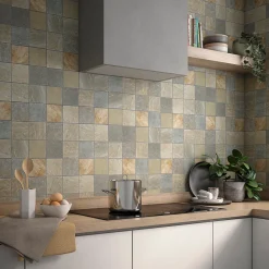 Carrelage Signature Mosaique de Quartzite Beige / Gris 9.8 X 9.8 - vendu par plaque de 30x30 cm -- Mosaïque Pour Douche|Mosaïque Pour Salle De Bains
